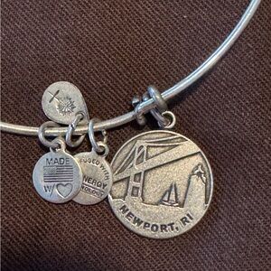 Alex and Ani Newport RI Silver Charm Bracelet